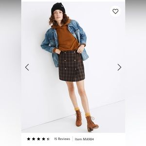 NWT Madewell Plaid Double-Breasted Mini Skirt